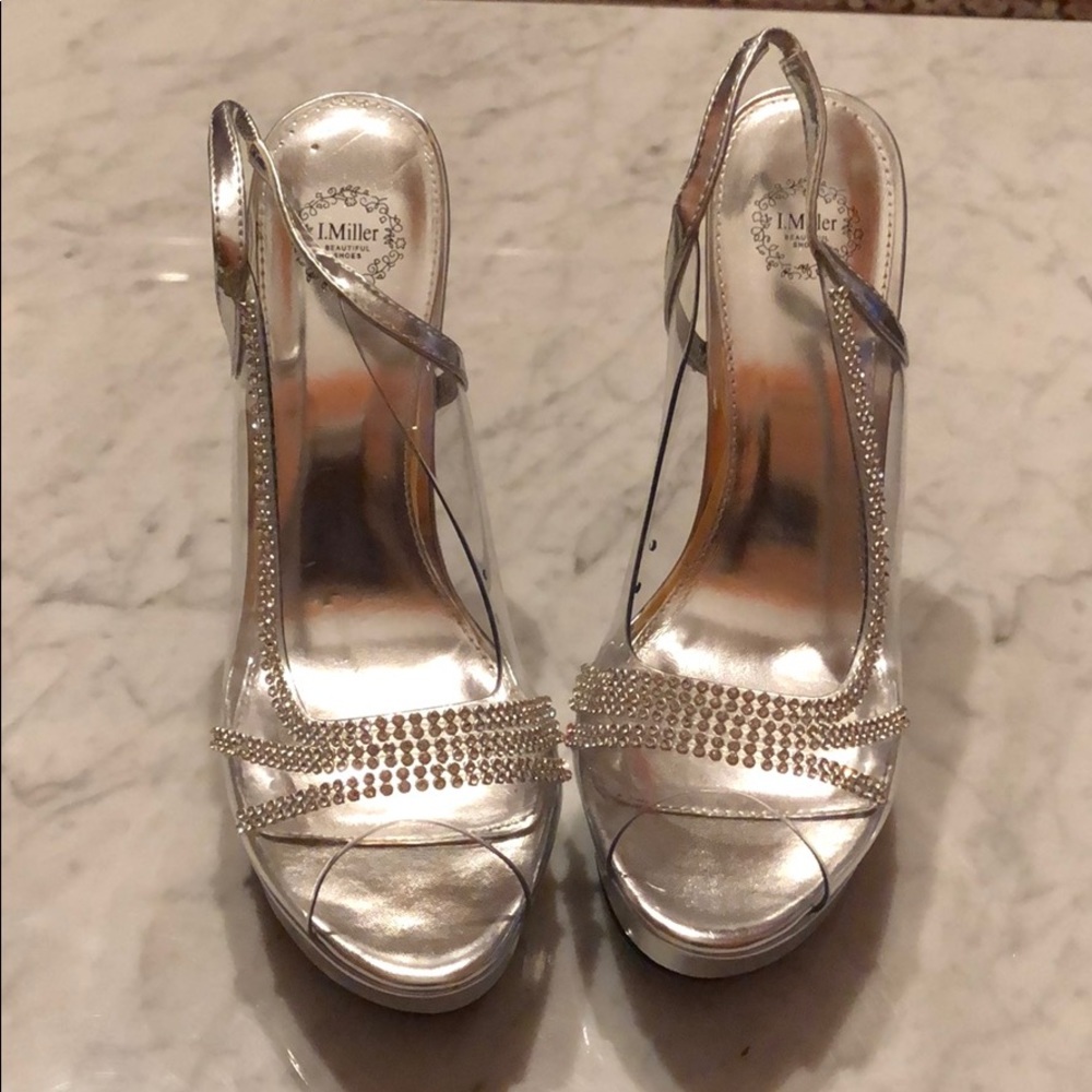 Silver/Rhinestone heels